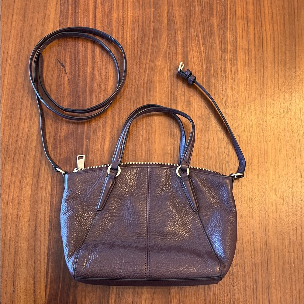 Coach Brown Small Leather Mini Kelsey Crossbody Satchel - Picture 2 of 9
